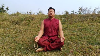 Custom-Made Cotton Layman Buddhist Meditation Robe Set,Monastry Style Buddhist Prayer Dress Set,Spiritual Zen/Temple Costumes Clothing