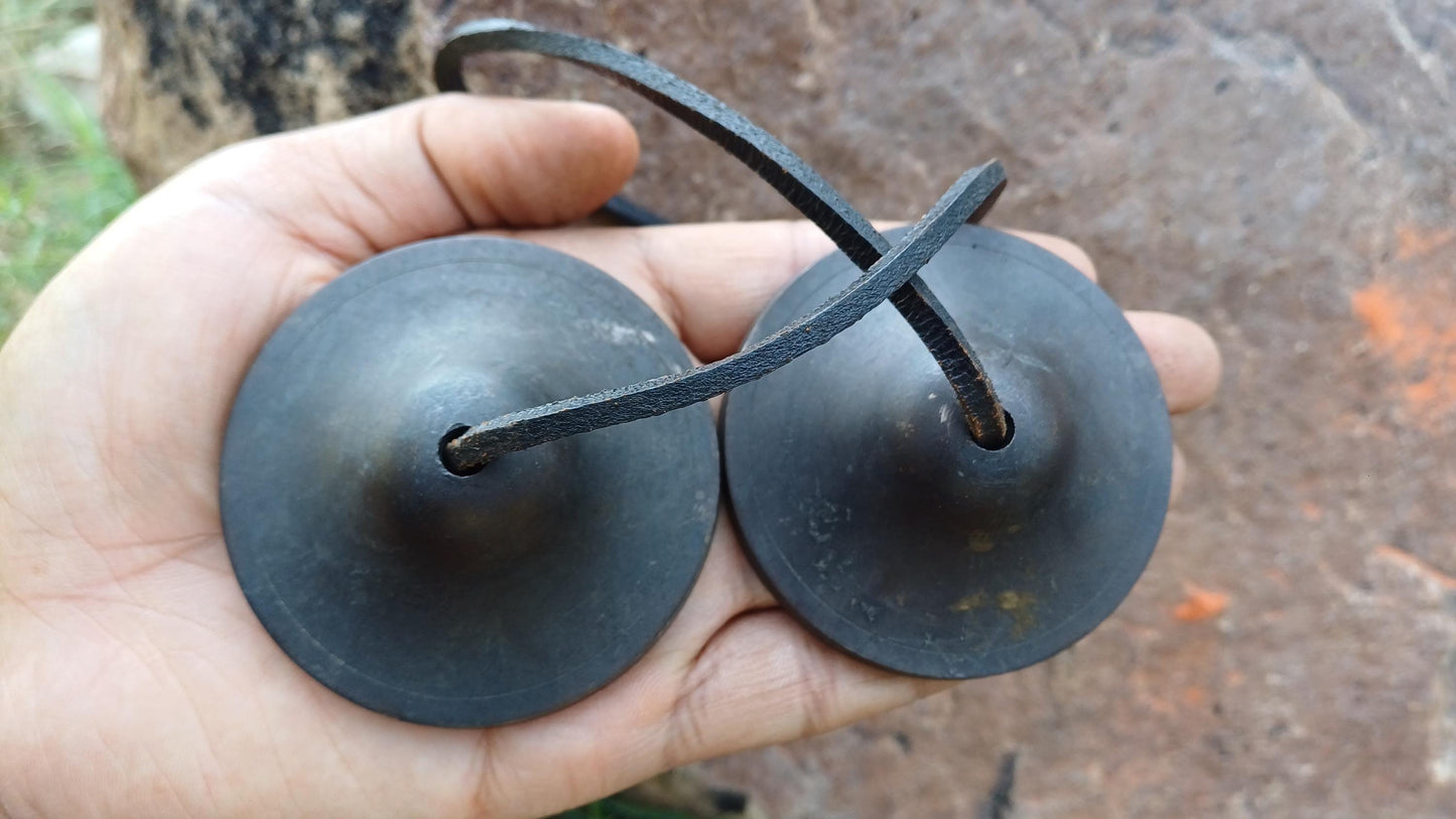 Vintage Rare Authentic Small  Dragon Carved Tibetan Tingsha Bells,Handmade Tibetan Buddhist Ritual Cymbal,Yoga Meditation Sound Healing Tool