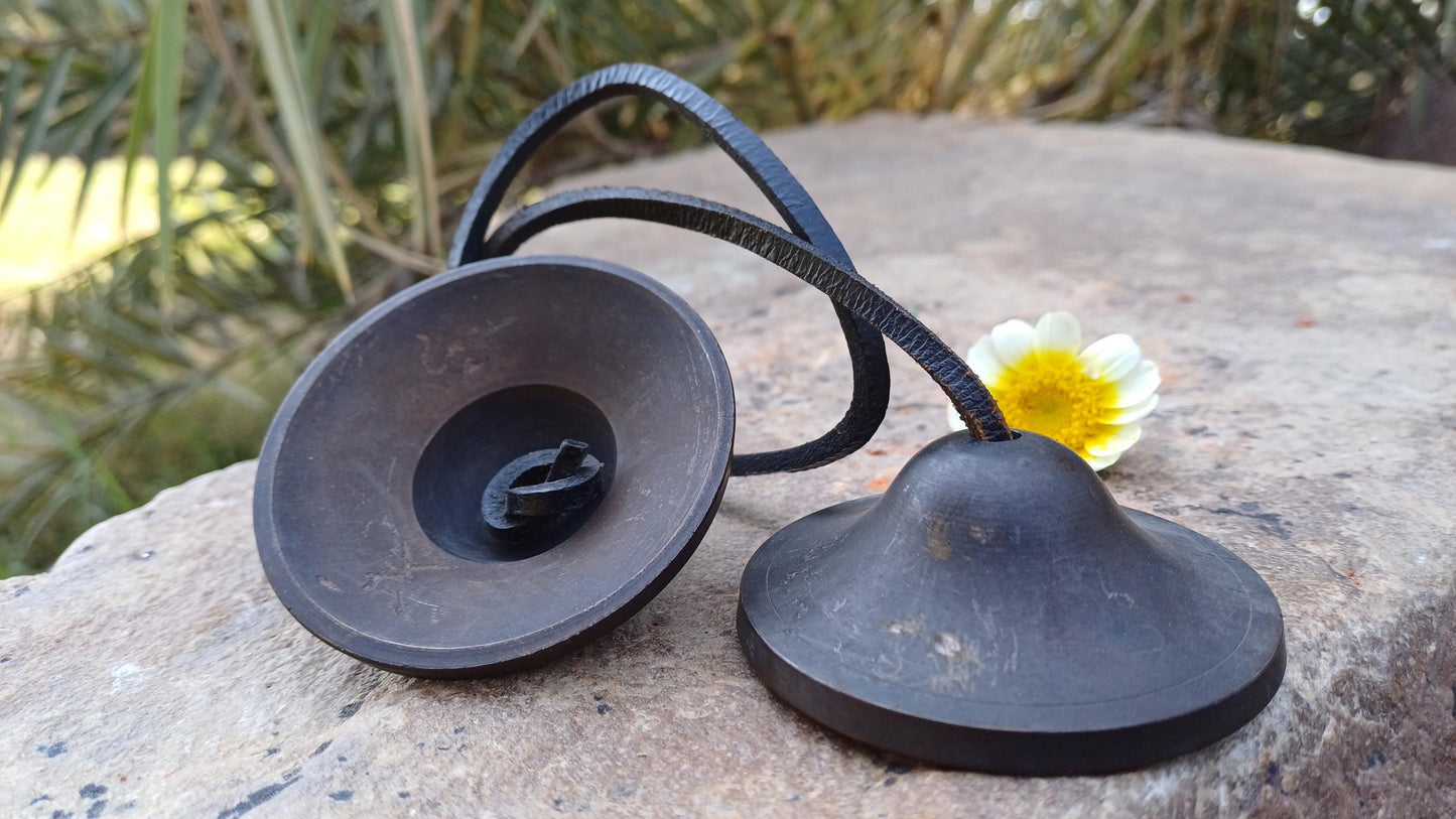 Vintage Rare Authentic Small  Dragon Carved Tibetan Tingsha Bells,Handmade Tibetan Buddhist Ritual Cymbal,Yoga Meditation Sound Healing Tool