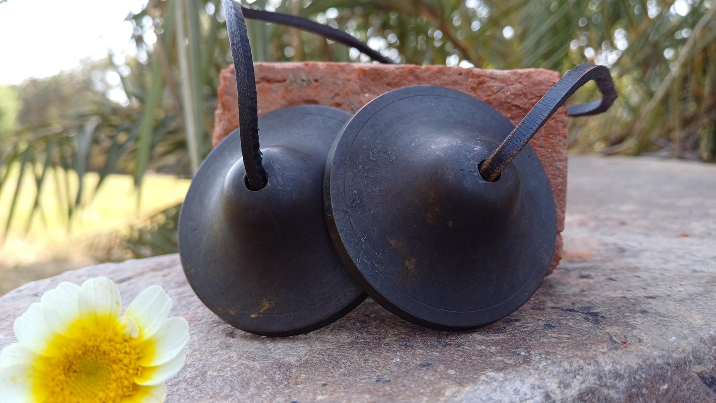 Vintage Rare Authentic Small  Dragon Carved Tibetan Tingsha Bells,Handmade Tibetan Buddhist Ritual Cymbal,Yoga Meditation Sound Healing Tool