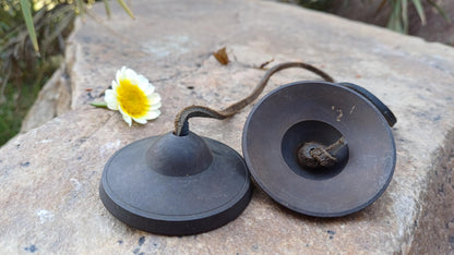 Vintage Rare Authentic Small  Dragon Carved Tibetan Tingsha Bells,Handmade Tibetan Buddhist Ritual Cymbal,Yoga Meditation Sound Healing Tool