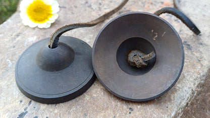 Vintage Rare Authentic Small  Dragon Carved Tibetan Tingsha Bells,Handmade Tibetan Buddhist Ritual Cymbal,Yoga Meditation Sound Healing Tool