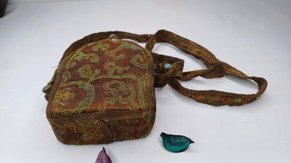 Antique AMITABHA BUDH Tibetan Ghau Shrine,Pocket Tibetan Buddhist Altar,VintagePortable Travel Tibetan Repousse,CopperSilver Ghau Prayer Box