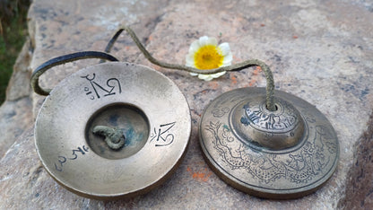 Vintage Rare Authentic Large Dragon Carved Tibetan Tingsha Bells,Handmade Tibetan Buddhist Ritual Cymbal,Yoga Meditation Sound Healing Tool