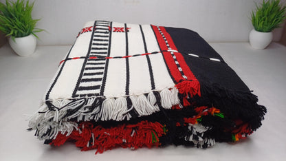 Handwoven Naga Tribes Traditional Blanket,Native Indians Body Wrap,Ethnic Sofa Throw,Tribal Wall Art,Tribal Home Decor,Earthy Clothing