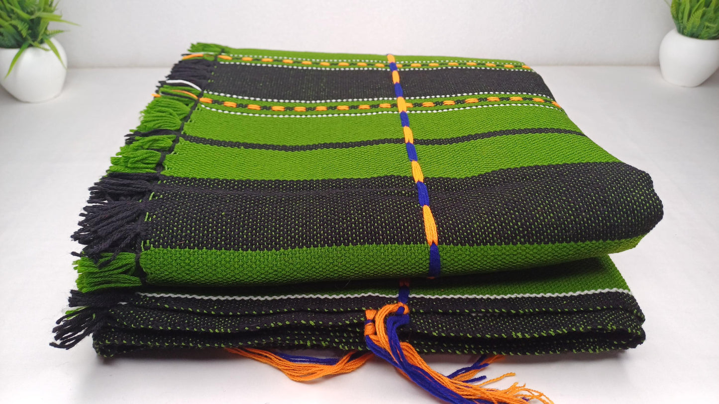 Large Thick Handwoven Black And Blue Naga Tribe Traditional Blanket,Ethnic Sofa Throw,Native Indian Cloth,Naga Tribe Shawl,Tribal Wall Decor