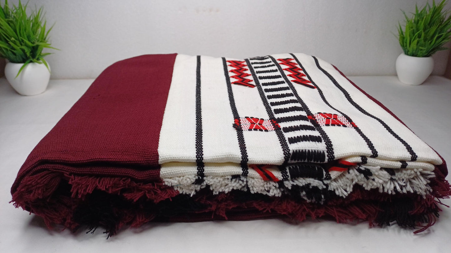 Handwoven Naga Tribes Traditional Blanket,Native Indians Shawl,Ethnic Embroidery Tribal Throw Blanket/Wrap,Tribal Home Decor,Earthy Clothing