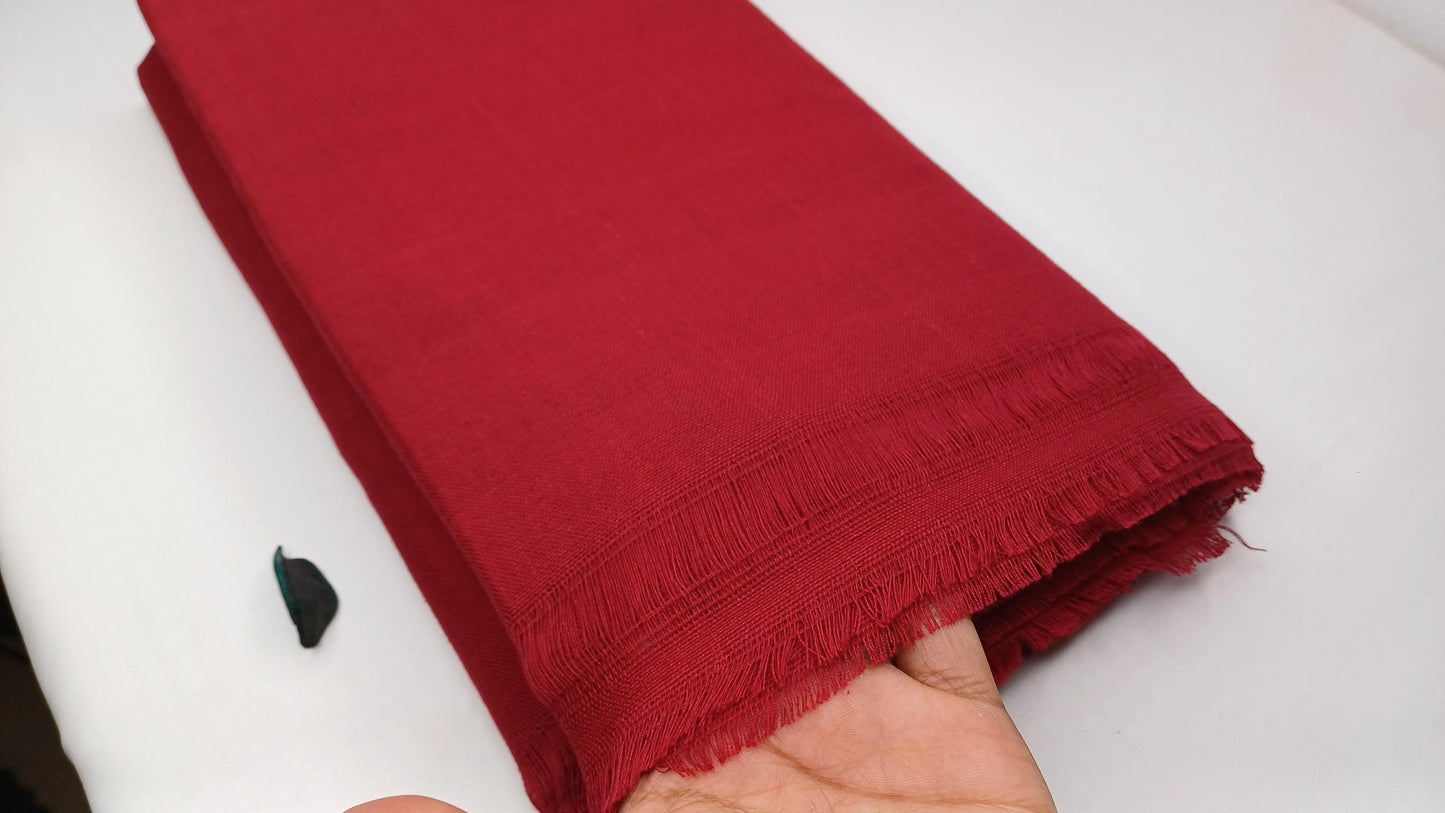 MANJUSHRI Large Handwoven Organic Cotton Maroon Tibetan Buddhist Monk Meditation Shawl,Indian Cotton Tantrik Prayer Wrap,Buddhist Prayer Zen