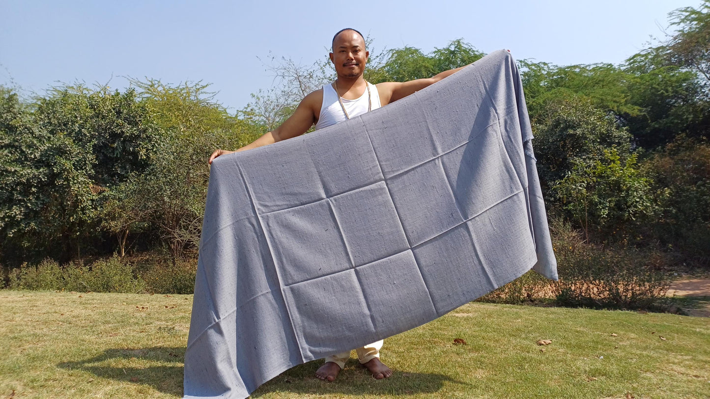 Handwoven Ethical Pure Himalayan Yak Wool Meditation Shawl,Indian Wool Prayer Scarf,Yak Wool Blanket,Ethnic Indian Wrap,Yak Meditation Wrap