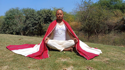TANTRIK Large Traditional Handwoven Tibetan Buddhist Ngakpa Tantric Raw Eri Silk Meditation Shawl,Buddhist Silk Shawl,Ngakpa Meditation Wrap