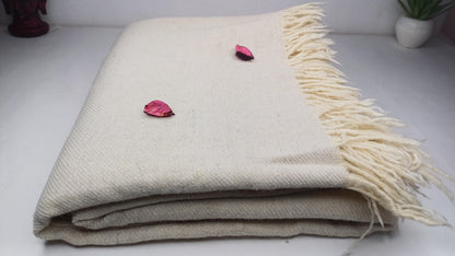 Extra-Large Handspun Handwoven Pure Himalayan Yak Wool Blanket,Oversize Yak Meditation Shawl,Ethnic Indian Yak Prayer Blanket,Tibetan Yak