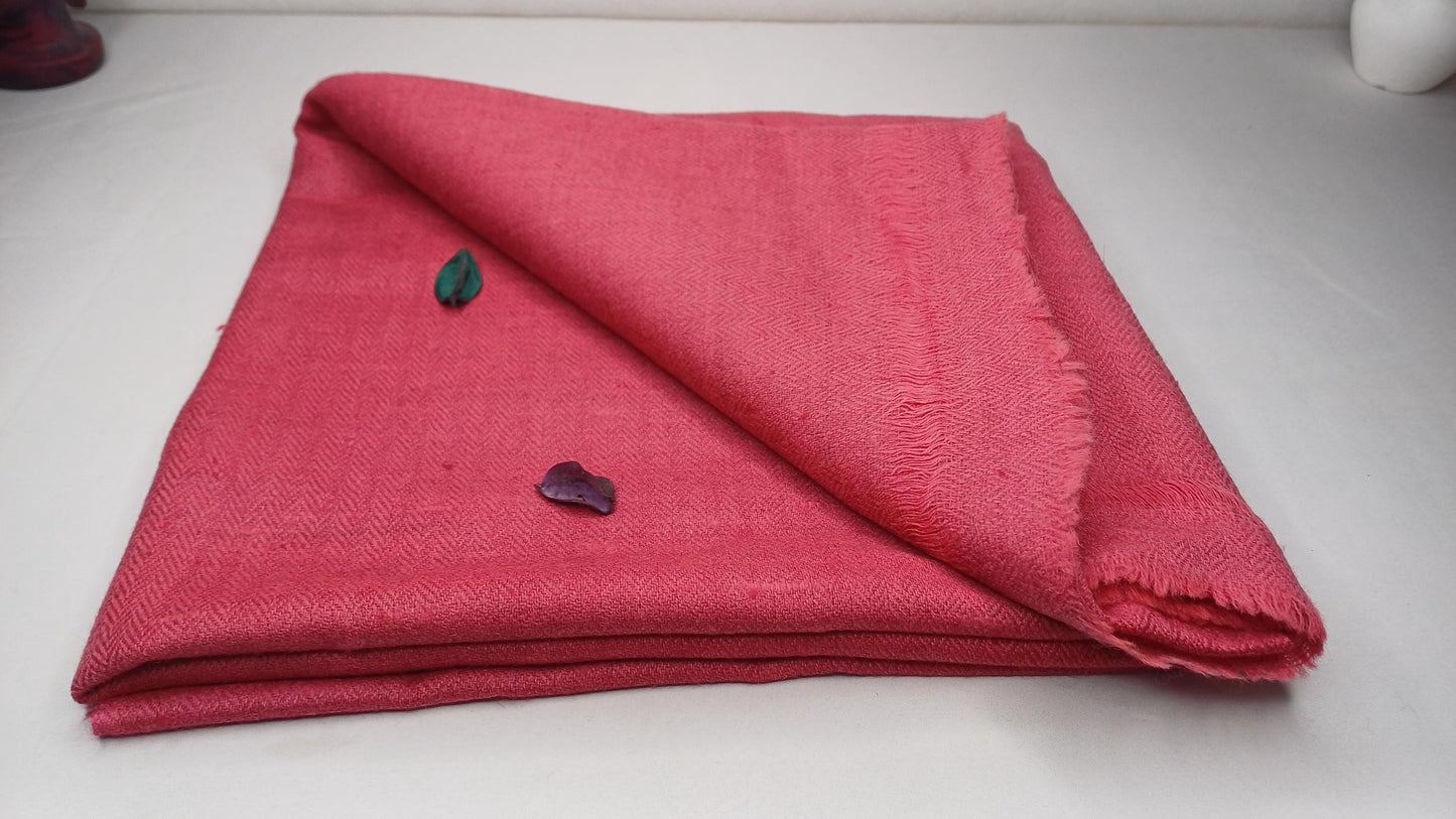 Pink Handwoven Ethical Yak Wool Meditation Shawl,Himalayan Yak Wool Prayer Wrap,Ethnic Indian Yak Wrap,Yak Wool Prayer Scarf,Yak Prayer Zen