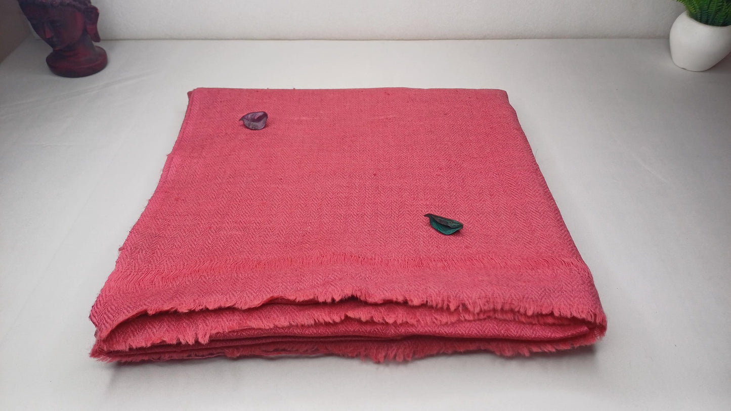 Pink Handwoven Ethical Yak Wool Meditation Shawl,Himalayan Yak Wool Prayer Wrap,Ethnic Indian Yak Wrap,Yak Wool Prayer Scarf,Yak Prayer Zen