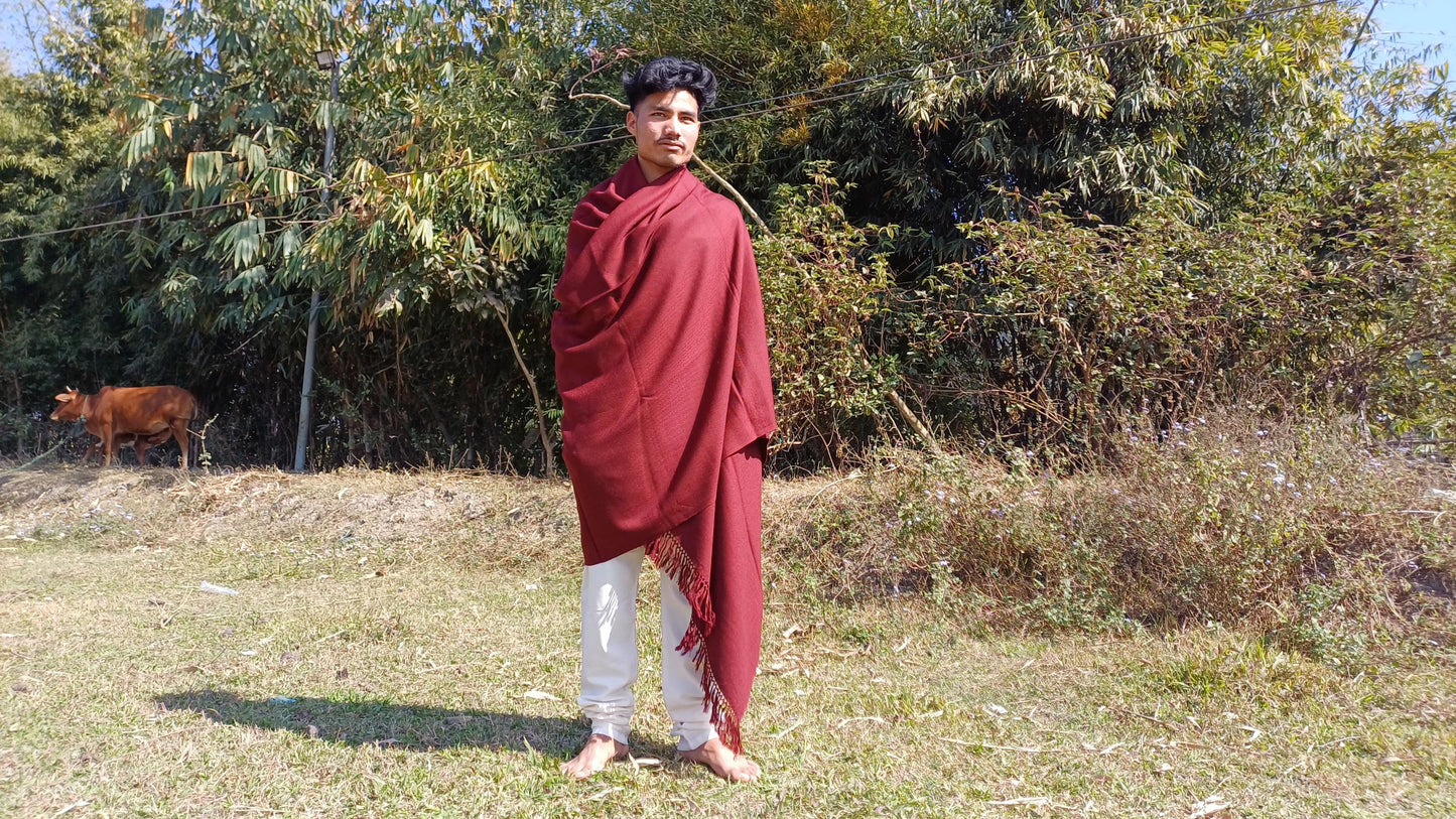 Handwoven Himalayan Sheep Wool Lama Meditation Shawl,Tibetan Buddhist Prayer Blanket,Himalayan Wool,Buddhist Monk Wrap,Handmade Indian Shawl