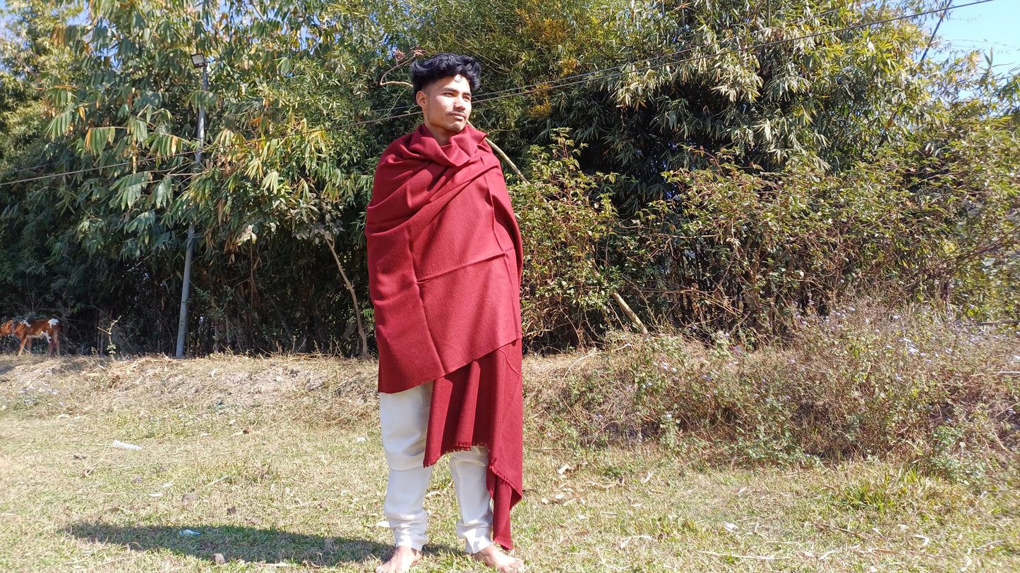 Handwoven Lama Himalayan Sheep Wool Meditation Shawl,Tibetan Buddhist Prayer Blanket,Himalayan Wool,Himalayan Wrap,Handmade Indian Shawl,