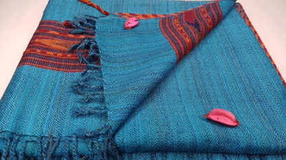 Meditation Prayer Shawl, Yoga Wrap,Ethnic Blanket,Tibetan Fabric,Winter,Tribal Celtic Embroidery,Himalayan Woolen