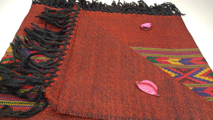 Handwoven Burgundy Pure Himalayan Sheep Wool Meditation Shawl,Himalayan Prayer Blanket,Himalayan Wool,Kullu Shawl,Handmade Indian Shawl,