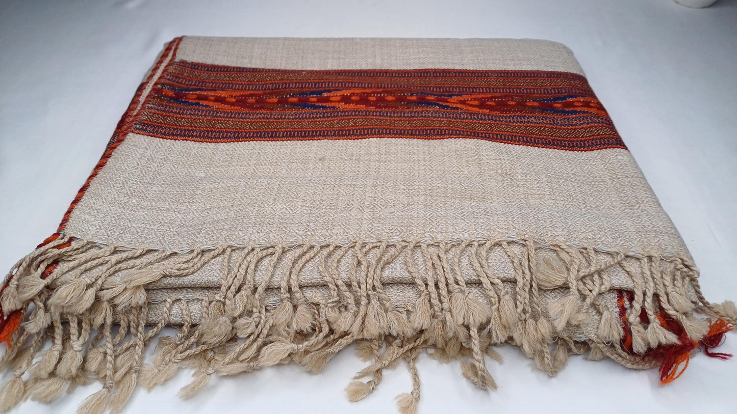 Handwoven Yak Wool Meditation Shawl, Wool Prayer Scarf,Himalayan Wool Shawl ,Yoga Blanket,Handmade Wool Shawl,Ethnic Indian  Wrap,