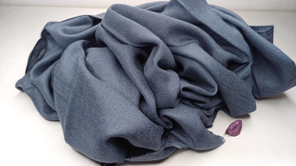 Handwoven Lightweight Blue Pure Pashmina Wool Meditation Shawl,Pashmina Wool Prayer Wrap,Himalayan Cashmere Stole/Scarf,Pashmina Wool Wrap