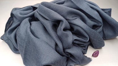 Handwoven Lightweight Blue Pure Pashmina Wool Meditation Shawl,Pashmina Wool Prayer Wrap,Himalayan Cashmere Stole/Scarf,Pashmina Wool Wrap