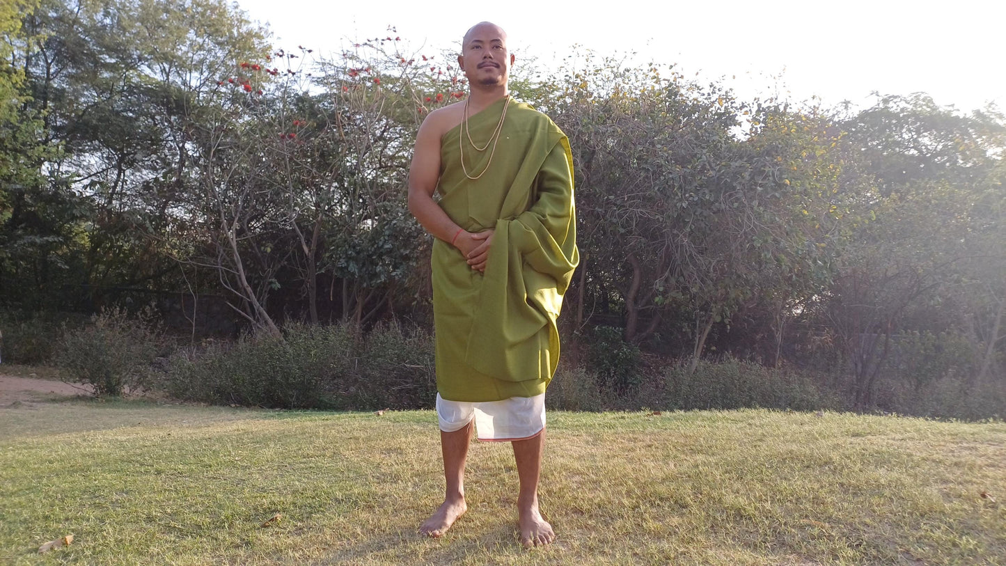 Handwoven Large Lightweight Green Color Authentic Himalayan Cashmere Wool Meditation Shawl,Ethical Cashmere Prayer Yoga Wrap,Wedding Shawl