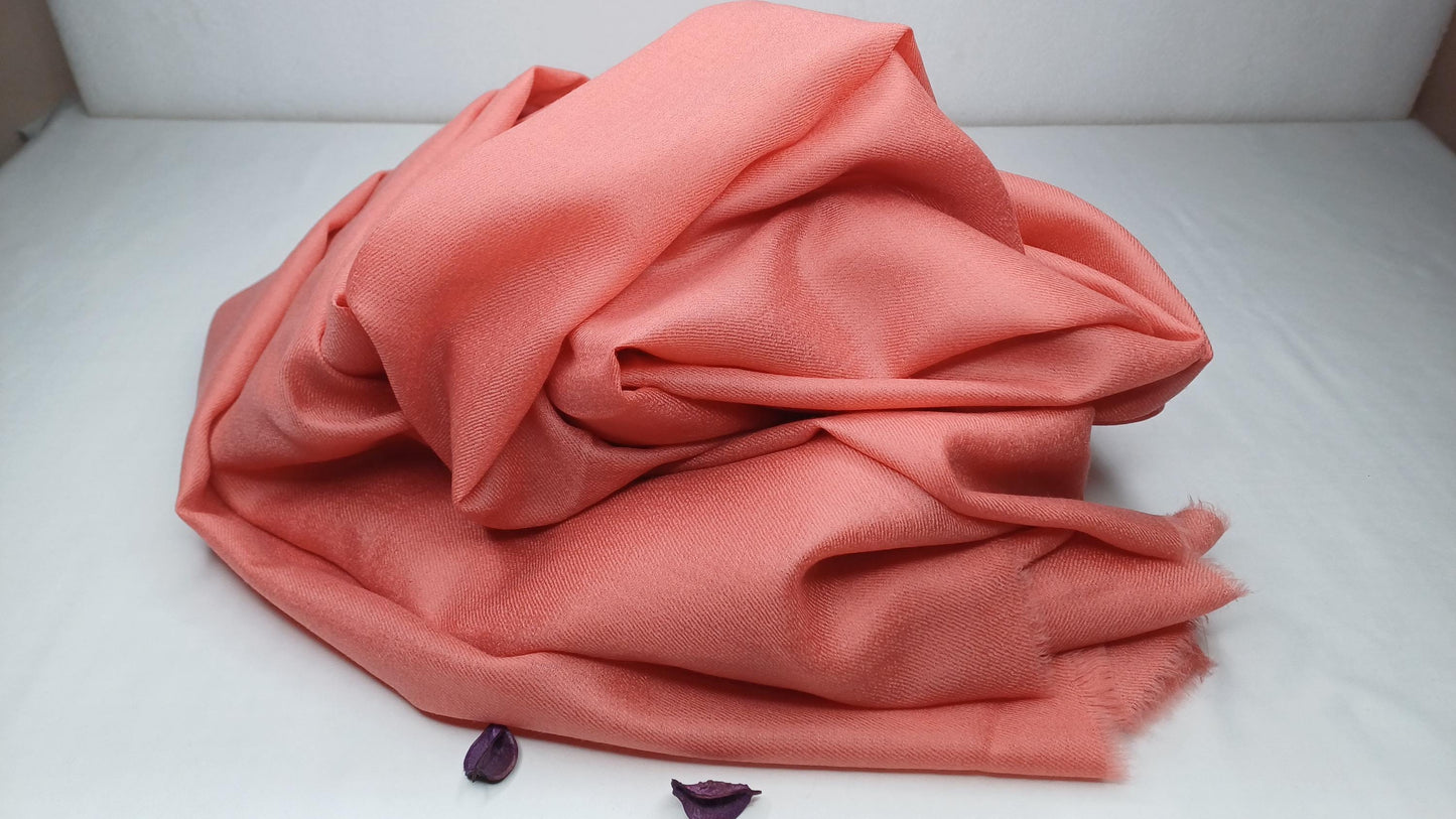 Handwoven Large Lightweight Pink Color Authentic Himalayan Cashmere Wool Meditation Shawl,Ethical Cashmere Prayer Yoga Wrap,Wedding Shawl