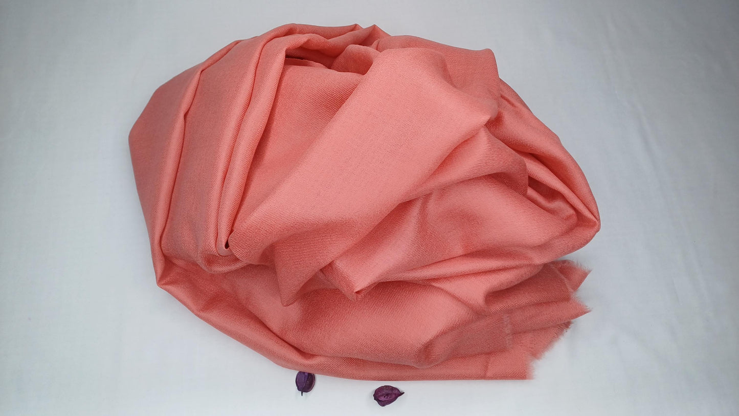 Handwoven Large Lightweight Pink Color Authentic Himalayan Cashmere Wool Meditation Shawl,Ethical Cashmere Prayer Yoga Wrap,Wedding Shawl