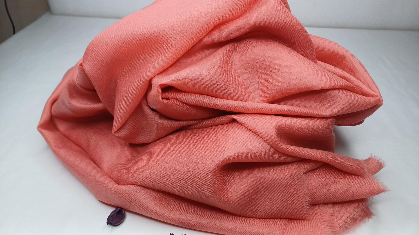 Handwoven Large Lightweight Pink Color Authentic Himalayan Cashmere Wool Meditation Shawl,Ethical Cashmere Prayer Yoga Wrap,Wedding Shawl