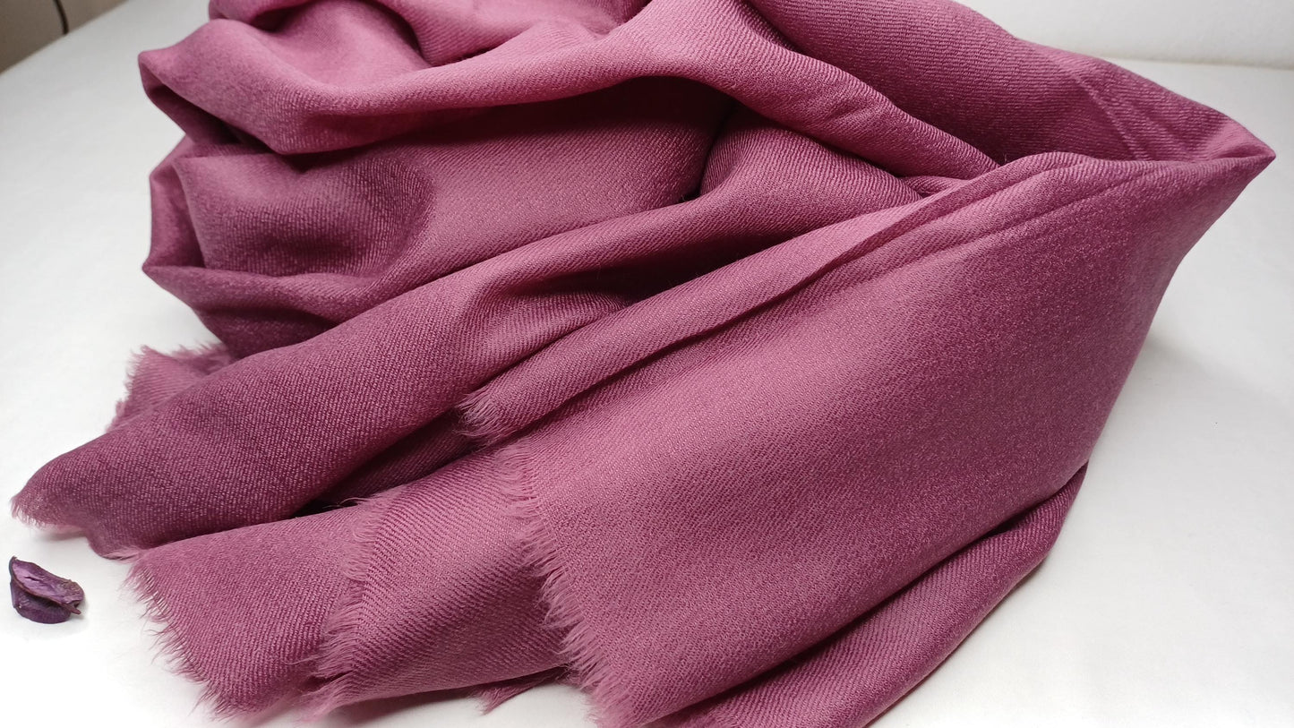 Handwoven Large Lightweight Plum Color Authentic Himalayan Cashmere Wool Meditation Shawl,Ethical Cashmere Prayer Yoga Wrap,Wedding Shawl