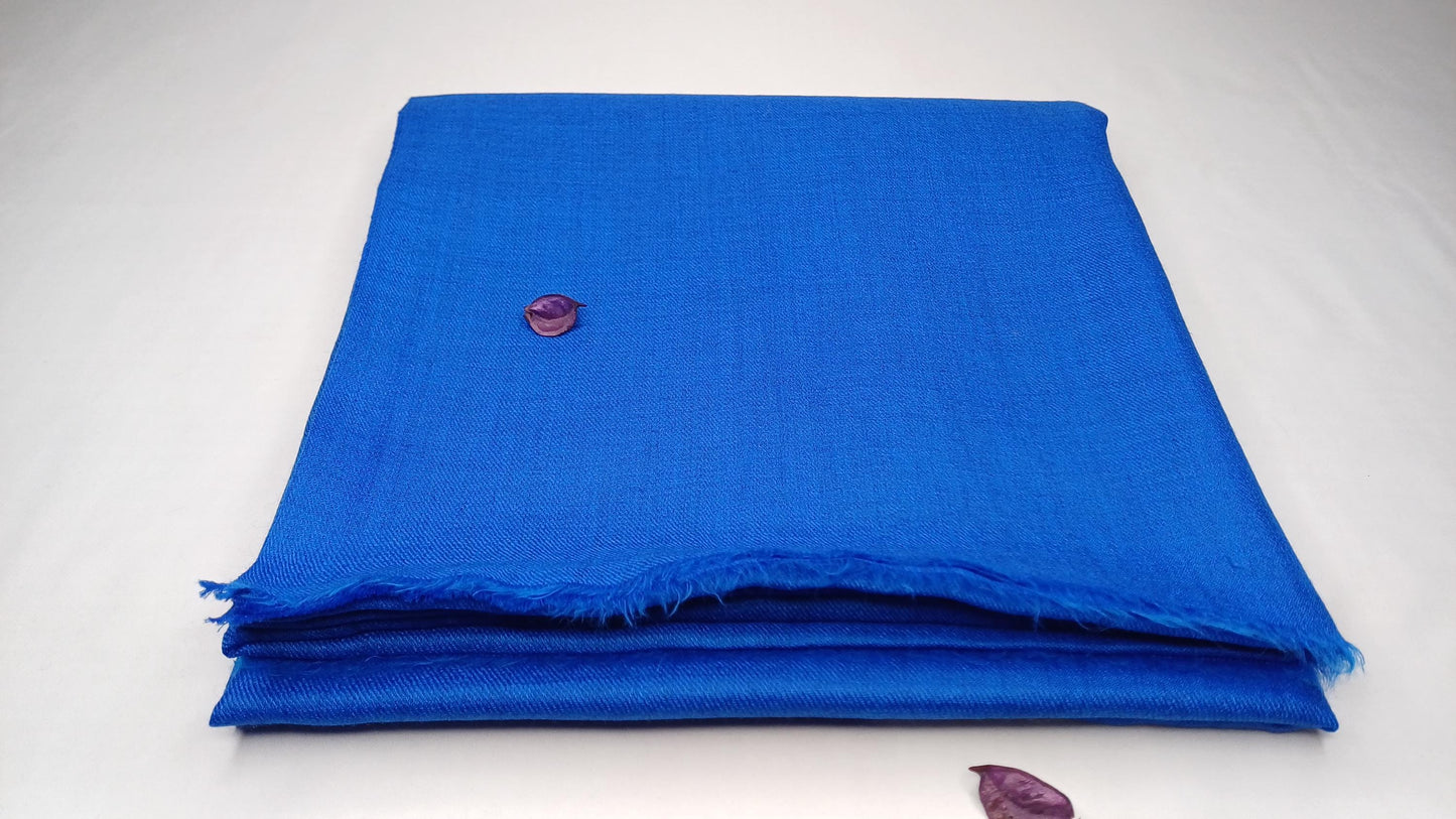 Handwoven Large Lightweight Blue Color Authentic Himalayan Cashmere Wool Meditation Shawl,Ethical Cashmere Prayer Yoga Wrap,Wedding Shawl