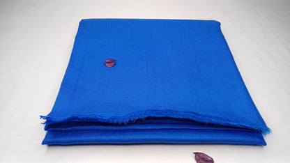 Handwoven Large Lightweight Blue Color Authentic Himalayan Cashmere Wool Meditation Shawl,Ethical Cashmere Prayer Yoga Wrap,Wedding Shawl