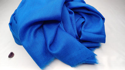 Handwoven Large Lightweight Blue Color Authentic Himalayan Cashmere Wool Meditation Shawl,Ethical Cashmere Prayer Yoga Wrap,Wedding Shawl