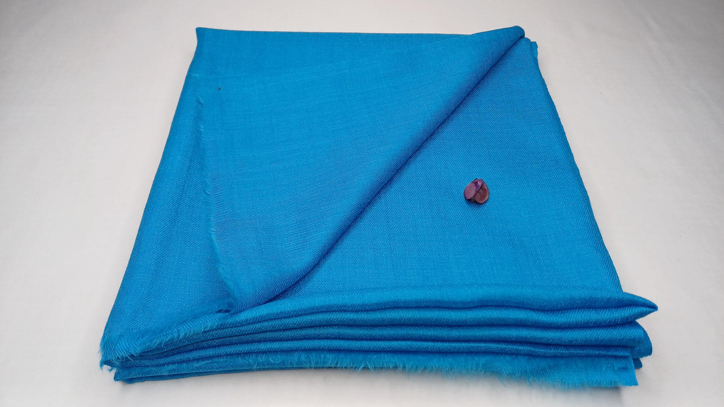 Handwoven Large Lightweight Blue Color Authentic Himalayan Cashmere Wool Meditation Shawl,Ethical Cashmere Prayer Yoga Wrap,Wedding Shawl