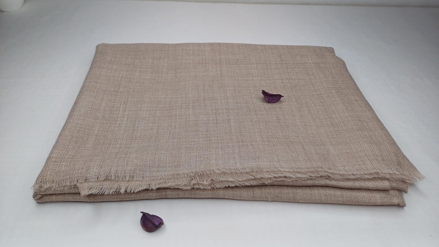 Handwoven Lightweight Grey  Pure Pashmina Wool Meditation Shawl,Pashmina Wool Prayer Wrap,Himalayan Cashmere Stole/Scarf,Pashmina Wool Wrap