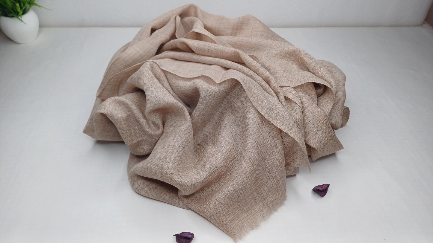 Handwoven Lightweight Grey  Pure Pashmina Wool Meditation Shawl,Pashmina Wool Prayer Wrap,Himalayan Cashmere Stole/Scarf,Pashmina Wool Wrap