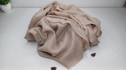 Handwoven Lightweight Grey  Pure Pashmina Wool Meditation Shawl,Pashmina Wool Prayer Wrap,Himalayan Cashmere Stole/Scarf,Pashmina Wool Wrap
