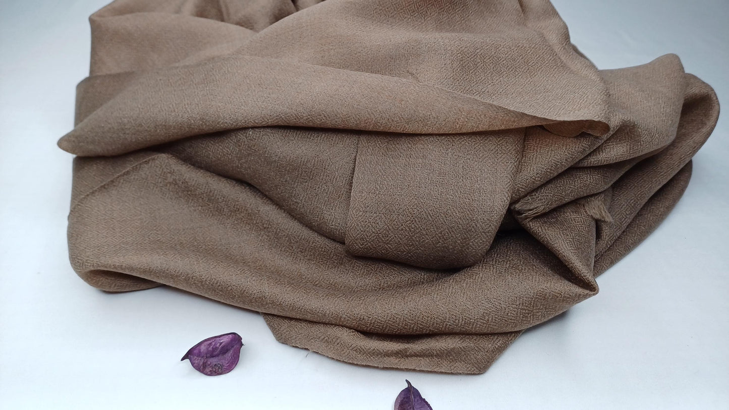 Handwoven Lightweight Grey  Pure Pashmina Wool Meditation Shawl,Pashmina Wool Prayer Wrap,Himalayan Cashmere Stole/Scarf,Pashmina Wool Wrap