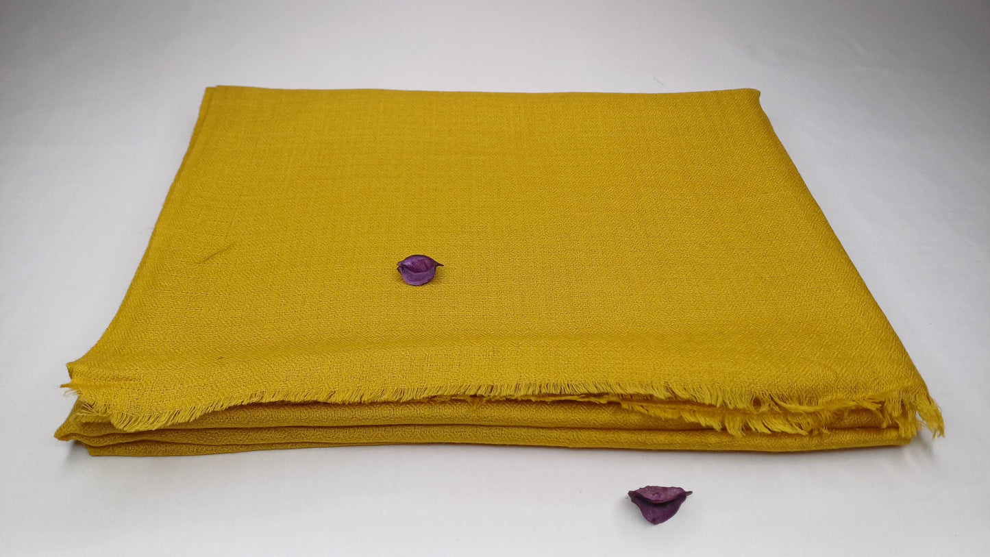Handwoven Lightweight Soft Mustard Pure Pashmina Wool Meditation Shawl,Pashmina Wool Prayer Wrap,Himalayan Pashmina Wool Wrap/Stole/Scarf