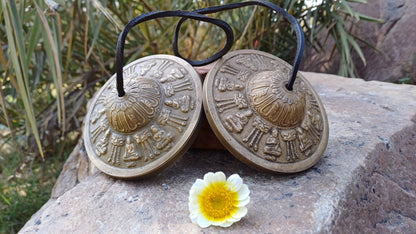 Vintage Rare Authentic Large Size Buddha Carved Tibetan Tingsha Bells,Handmade Tibetan Buddhist Ritual Cymbal,Yoga Sound Healing Tool