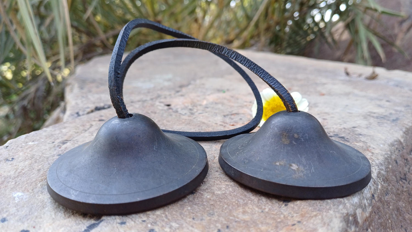 Vintage Rare Authentic Small  Dragon Carved Tibetan Tingsha Bells,Handmade Tibetan Buddhist Ritual Cymbal,Yoga Meditation Sound Healing Tool
