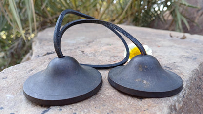 Vintage Rare Authentic Small  Dragon Carved Tibetan Tingsha Bells,Handmade Tibetan Buddhist Ritual Cymbal,Yoga Meditation Sound Healing Tool