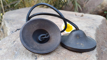 Vintage Rare Authentic Small  Dragon Carved Tibetan Tingsha Bells,Handmade Tibetan Buddhist Ritual Cymbal,Yoga Meditation Sound Healing Tool