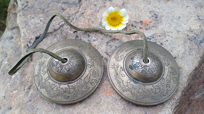 Vintage Rare Authentic Large Dragon Carved Tibetan Tingsha Bells,Handmade Tibetan Buddhist Ritual Cymbal,Yoga Meditation Sound Healing Tool
