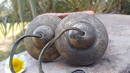 Vintage Rare Authentic Large Dragon Carved Tibetan Tingsha Bells,Handmade Tibetan Buddhist Ritual Cymbal,Yoga Meditation Sound Healing Tool