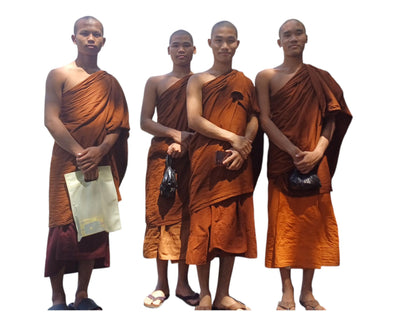 3 Piece Tailored Organic Cotton Authentic Theraveda Buddhist Monk Monastic Robe Set,Kasaya Monastic Prayer/Meditation/Spiritual Cloth Set
