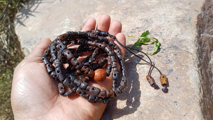 108 Handcarved Skull Bone Beads and Bodhi Meditation Mala,Ethnic Bone Necklace/Jewellery,Tibetan Buddhist Prayer Skull Bone Prayer Rosary