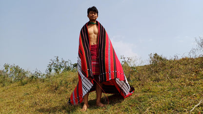 Handwoven Naga Tribes Traditional Blanket,Native Indians Body Wrap,Ethnic Sofa Throw,Tribal Wall Art,Tribal Home Decor,Earthy Clothing