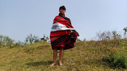 Handwoven Naga Tribes Traditional Blanket,Native Indians Body Wrap,Ethnic Sofa Throw,Tribal Wall Art,Tribal Home Decor,Earthy Clothing