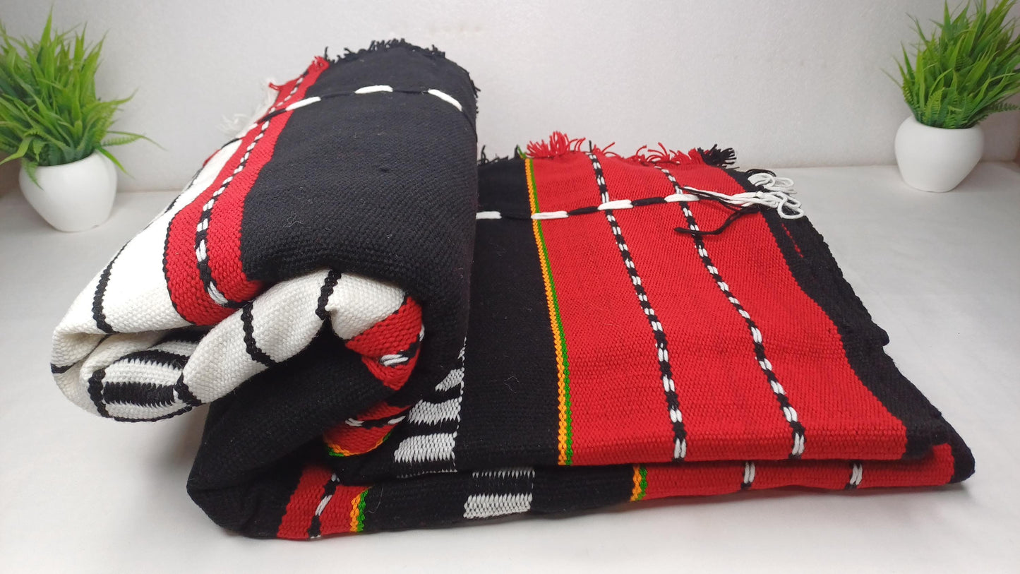 Handwoven Naga Tribes Traditional Blanket,Native Indians Body Wrap,Ethnic Sofa Throw,Tribal Wall Art,Tribal Home Decor,Earthy Clothing