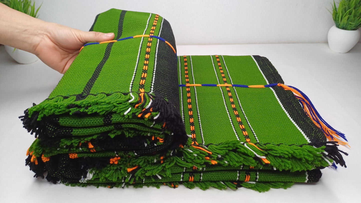Large Thick Handwoven Black And Blue Naga Tribe Traditional Blanket,Ethnic Sofa Throw,Native Indian Cloth,Naga Tribe Shawl,Tribal Wall Decor